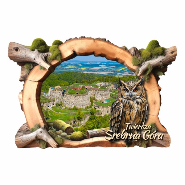 Drewniany magnes Sowa Drewno N8